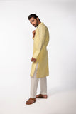 YELLOW SLEEVE EMB KURTA SET