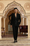 glitter flower cut embroidered suit set