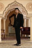 glitter flower cut embroidered suit set