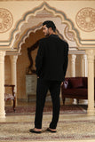 glitter flower cut embroidered suit set