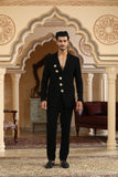 gold coins black suit set