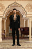 gold vines embroidered suit set
