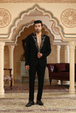gold vines embroidered suit set