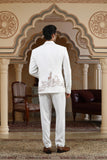 sonchidi white embroidered suit set