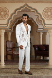 sonchidi white embroidered suit set