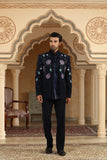 van raj embroidered short open jacket set