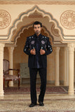 van raj embroidered short open jacket set