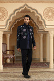 van raj embroidered short open jacket set