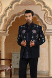 van raj embroidered short open jacket set