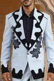 blue lily dual tone suit set