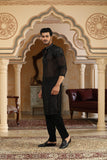 Black georgette sheer embroidered kurta