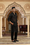 Black georgette sheer embroidered kurta