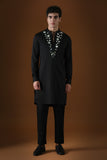 MIRROR KNOT - HAND EMBROIDERED DESIGNER KURTA - BLACK