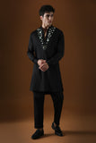 MIRROR KNOT - HAND EMBROIDERED DESIGNER KURTA - BLACK