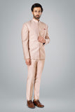 Old Rose Jodhpuri Coat with forts embroidery.