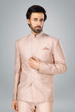 Old Rose Jodhpuri Coat with forts embroidery.