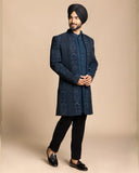Deep Teal Layered Indo-Western