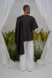 Gathered Bag Pocket - Saree Drape T-shirt
