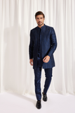 Short Open Achkan with Kurta, Slim Pants