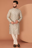 Geometrically embroidered kurta with intricate thread and sequin work