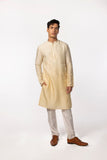 LIGHT YELLOW OMBRE DIAMOND EMBROIDERED KURTA SET