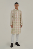 Geometric Embroidery Kurta Set with Mirror Work