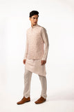 BLUSH PINK HEAVY EMBROIDERED BUNDI WITH KURTA SET