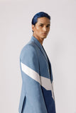 DENIM PANELED DUO TONE BLAZER