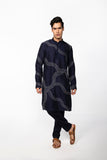 MIDNIGHT BLUE CHAIN STITCH KURTA SET