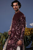 Kaif Giraffe Wine Kurta Set