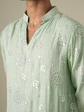 Pastel Green Mirror Glow Kurta Set
