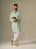 Pastel Green Mirror Glow Kurta Set