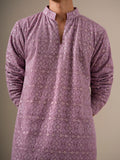 Mauve Gold Geometric Kurta Set