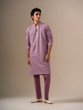 Mauve Gold Geometric Kurta Set