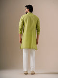 Lime Green Zari Kurta Set