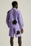 Appliqué Poplin Shacket - Lavender