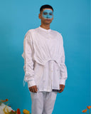 Apron Over Layer Gathered Shirt