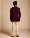 Burgundy Embroidered Jodhpuri Set