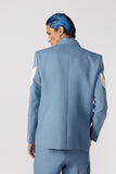 DENIM PANELED DUO TONE BLAZER