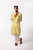 YELLOW SLEEVE EMB KURTA SET