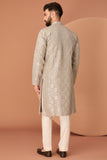 Geometrically embroidered kurta with intricate thread and sequin work