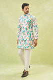 Multi Coloured Embossed Kurta-Jacket Set