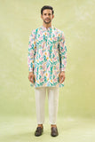 Multi Coloured Embossed Kurta-Jacket Set
