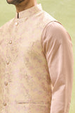 Pink Brocade Kurta-Jacket Set