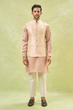 Pink Brocade Kurta-Jacket Set