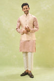 Pink Brocade Kurta-Jacket Set
