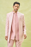 Mauve Pink Embroidered Indo-Western Set