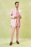 Mauve Pink Embroidered Indo-Western Set
