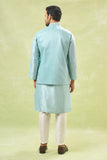 Powder Blue Embroidered Kurta-Jacket Set