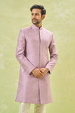 Purple Embroidered Achkan Set